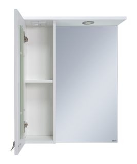 Зеркальный шкаф с подсветкой Misty Урал 60см левый белый