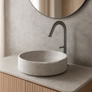 Смеситель для раковины высокий Knotlor SS-31/GM, оружейная сталь