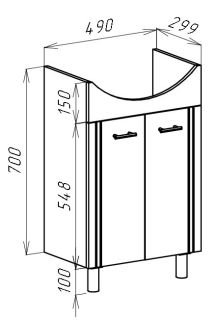 Тумба под раковину Bellezza Уют 50см белый 00000002065