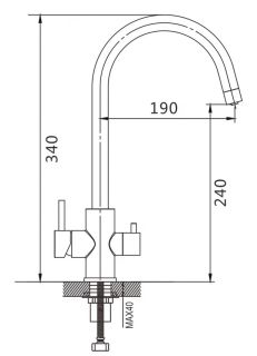 Смеситель для кухни Shevanik S128H с подключением фильтра чёрный