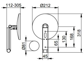 Косметическое зеркало Keuco  iLook move 17612359002 титан черный шлифованный