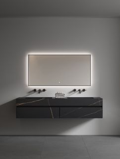 Зеркало с подсветкой Armadi Art 543-140-GM 140 см оружейная сталь