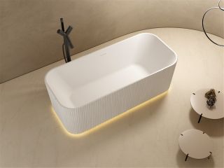 Ванна из искусственного камня ABBER Stein AS9663 170x75см белый матовый