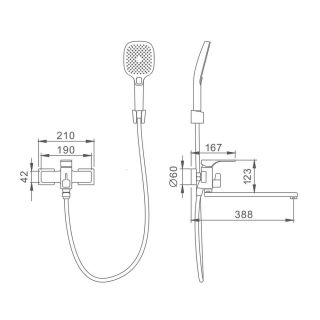 Смеситель для ванны Splenka S55.22.09 графит