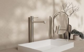 Смеситель для накладной раковины Vincea Desire VBF-1D2BN однорычажный, брашированный никель