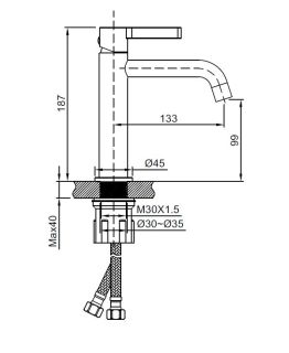 Смеситель для раковины Vincea Villa VBF-1VL1MB однорычажный, черный