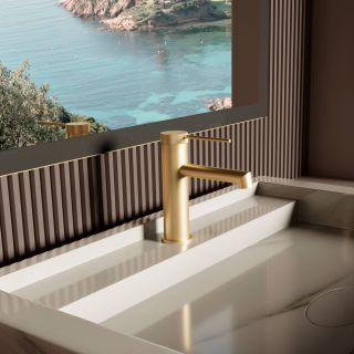 Смеситель для раковины Vincea Rim VBF-2RM1BG, брашированное золото