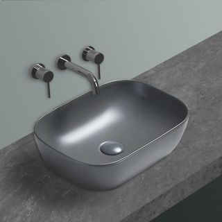 Раковина керамическая Vincea VBS-102MG, 455*325*135, накладная, цвет серый матовый