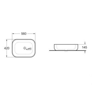 Раковина Vincea VBS-107 56 см белая
