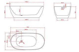 Ванна акриловая Vincea VBT-601-1700, цвет белый, щелевой перелив