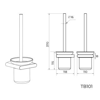 Ершик для унитаза Knotlor TB101C, хром
