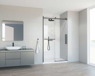 Душевая дверь Vincea Como Soft VDS-1CS130CLGM, 1300, вороненая сталь, стекло прозрачное