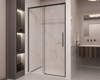 Душевая дверь Vincea Stella VDS-1ST130CLB, 1300, черный, стекло прозрачное