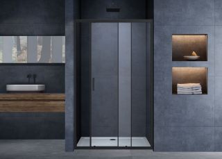 Душевая дверь Vincea Alpha VDS-3AL120CLB, 1200, черный, стекло прозрачное