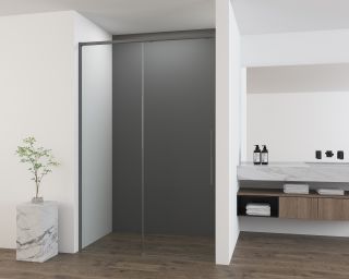 Душевая дверь Vincea Ultima VDS-7UL120CLGM, 1200, вороненая сталь, стекло прозрачное