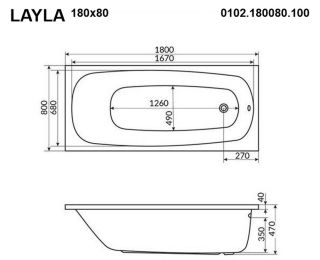 Гидромассажная ванна Whitecross Layla 0102.180080.100.RELAX.CR 180x80см Relax хром
