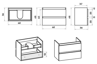 Подвесная тумба под раковину Brevita Victory VIC-09070-0102Я 70см белый