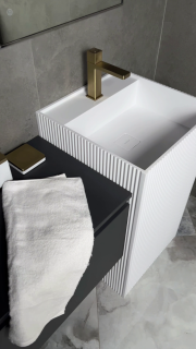 Раковина напольная Armadi Art Cube Corian 802-R-MW 48 см белый матовый