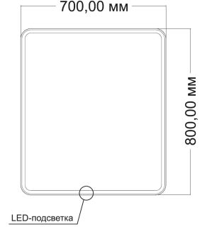 Зеркало Vincea LED VLM-3VC700 700х800 c сенсорным выключателем и диммером