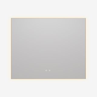 Зеркало Vincea LED VLM-4F100BG-2 1000х800 в алюминиевой раме, брашированное золото