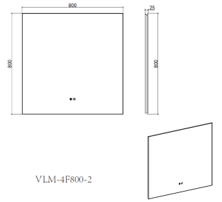 Зеркало Vincea LED VLM-4F800GM-2 800х800 в алюминиевой раме, вороненая сталь