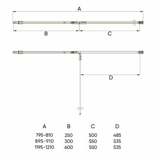 Душевая дверь Veconi Vianno VN-73B, 900x1950, Черный, стекло прозрачное