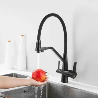 Смеситель для кухни Rose R558H чёрный матовый