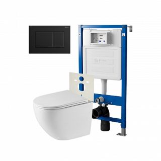 Комплект унитаза с инсталляцией Point Элемент PN48255BM с сиденьем Микролифт