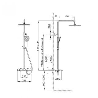 Душевая система Vincea Esse VSFS-1E1TCH термостатическая хром