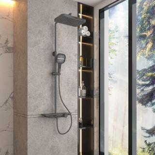 Душевая стойка Vincea VSFS-411GM, вороненая сталь