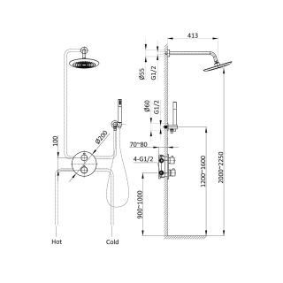 Душевой комплект Vincea VSFW-101TMB термостатическая черный