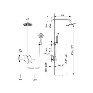 Душевой комплект Vincea Desire VSFW-1D1MB черный