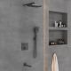 Душевой комплект VSFW-4311GM встраиваемый, трехрежимный, вороненая сталь