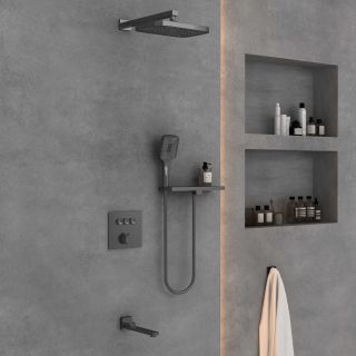 Душевой комплект Vincea VSFW-4311RGM встраиваемый, двухрежимный, вороненая сталь