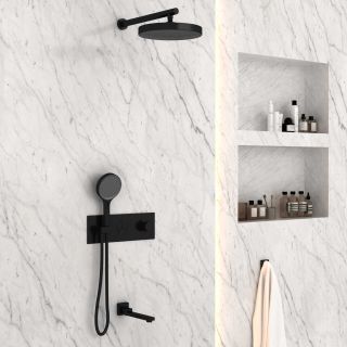 Душевой комплект Vincea VSFW-432TI2MB встраиваемый, трехрежимный, термостатический, черный