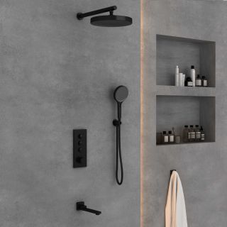 Душевой комплект Vincea VSFW-433TI2MB встраиваемый, термостатический, трехрежимный