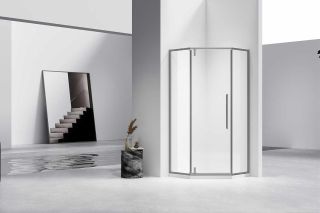 Душевой уголок Vincea Slim-N VSP-4SN900CLGM, 900*900, вороненая сталь, стекло прозрачное