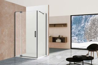 Душевой уголок Vincea Extra VSR-1E901090CLGM, 900/1000*900, вороненая сталь, стекло прозрачное