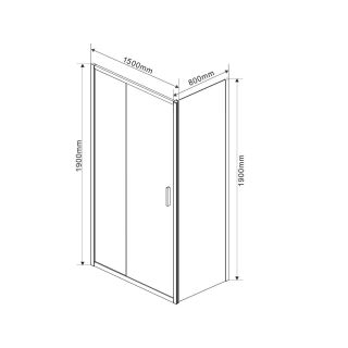 Душевой уголок Vincea Garda VSR-1G8015CLB, 1500*800, черный, стекло прозрачное