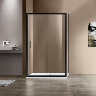Душевой уголок Vincea Garda VSR-1G8015CLB, 1500*800, черный, стекло прозрачное