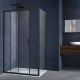 Душевой уголок Vincea Alpha VSR-3AL9011CLB, 1100*900, черный, стекло прозрачное