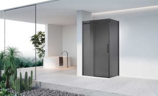 Душевой уголок Vincea Como-N VSR-4CN8014CGB, 1400*800, черный, стекло тонированное