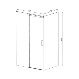 Душевой уголок Vincea Dice VSR-4D1012CLB, 1200*1000, черный, стекло прозрачное