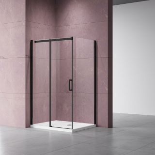 Душевой уголок Vincea Dice VSR-4D9015CLB, 1500*900, черный, стекло прозрачное