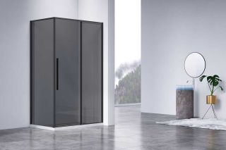 Душевой уголок Vincea Slim-N VSR-4SN9011CGB, 1100*900, черный, стекло тонированное