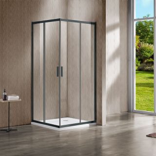 Душевой уголок Vincea Garda VSS-1G8011CLGM, 1100*800, вороненая сталь, стекло прозрачное