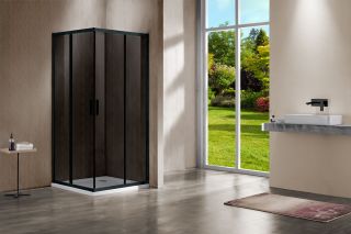 Душевой уголок Vincea Garda VSS-1G8012CGB, 1200*800, черный, стекло тонированное