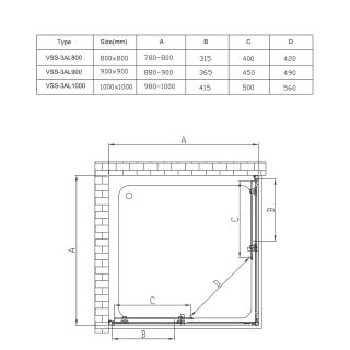 Душевой уголок Vincea Alpha VSS-3AL900CL 90x90 см
