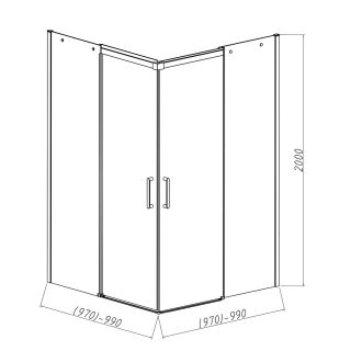 Душевой уголок Vincea Dice VSS-4D100CL, 1000*1000, хром, стекло прозрачное