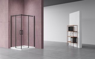 Душевой уголок Vincea Dice VSS-4D900CLB, 900*900, черный, стекло прозрачное